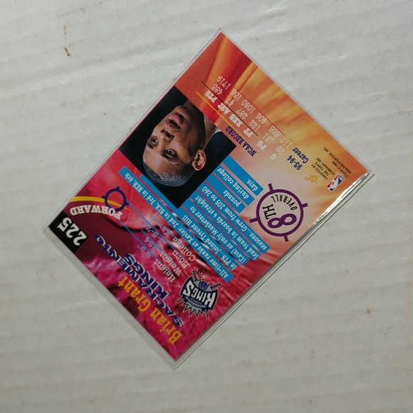 1995-96 TOPPS STADIUM CLUB BRIAN GRANT SACRAMENTO KINGS #225. - Picture 6 of 7
